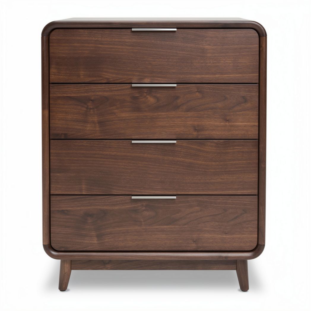 Wooden nightstand with three drawers and modern design 60 x 40 x 90cm