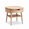 Wooden side table with storage drawer and lower shelf 40 x 40 x 45cm