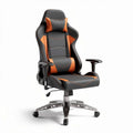 Racing style gaming chair with adjustable armrests black and orange 70 x 70 x 120cm