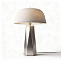 Table lamp with fabric shade and metal base in silver color 30 x 30 x 50cm